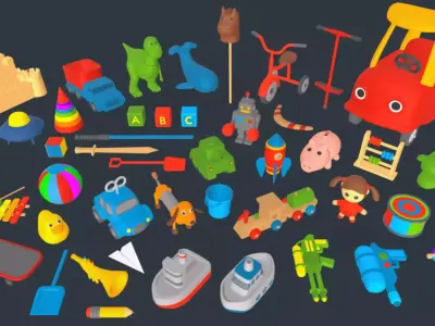 Toys - Low Poly Toy Props by Ake Low-poly 3D model