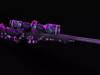 Crystal Sniper Rifle  Game Ready 3D Model Low-poly 3D model