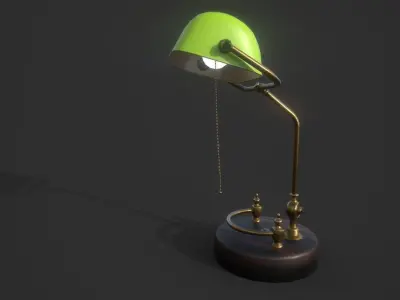 Table lamp old antique worldwar 2 Low-poly 3D model