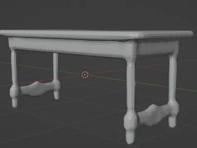 Vintage Desk Low-poly 3D model