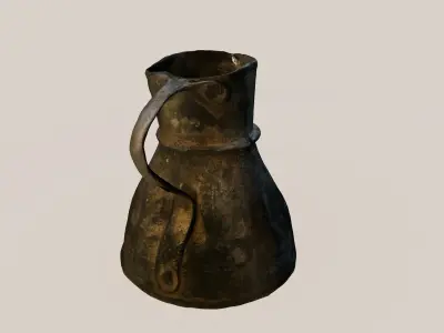 Old Corroded Copper Mug Free low-poly 3D model