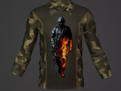 Military Soldier Clothing T-shirt Low-poly 3D model 48