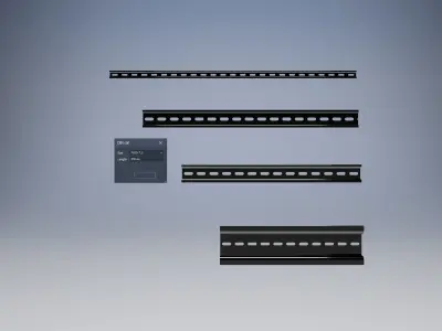 DIN rail TH-series 3D model