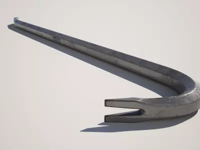 Crowbar Low-poly 3D model 2