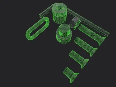 Gun Part2 Sling Sviwels Low-poly 3D model