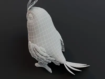Cartoon Parrot Bird Base Mesh 3D Model Low-poly 3D model