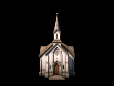 3d Render Interior Of Church Isolated On 3D model