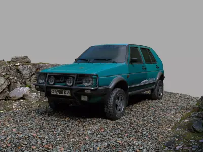 Low poly volkswagen golf-2  Low-poly 3D model