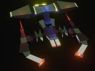 space ship Low-poly 3D model purchase
