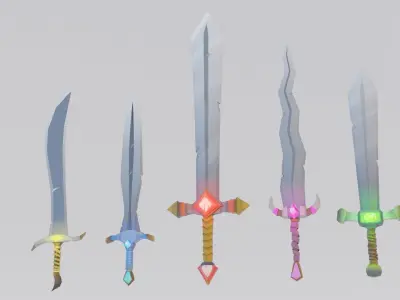 Game ready Swords mini pack Low-poly 3D model