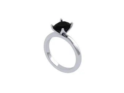 Oval Solitaire Ring 3D print model 5