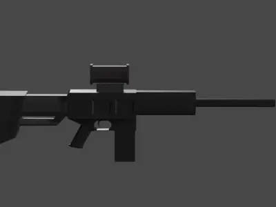 Assault rifle  Free low-poly 3D model
