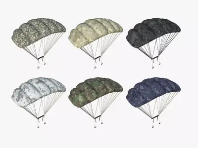 06 Parachute A Camouflage Collection - Character Accessories 3D Model Pack