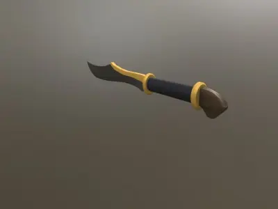 3D elven blade Low-poly 3D model