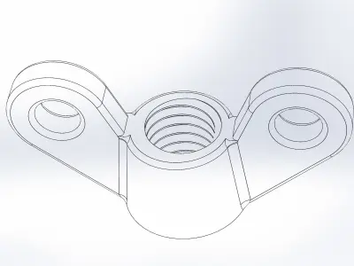 Wing nut M8 with hole 3D model