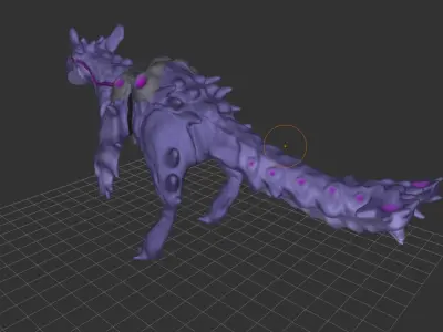 Plasma Dragon With Saddle Low-poly 3D model