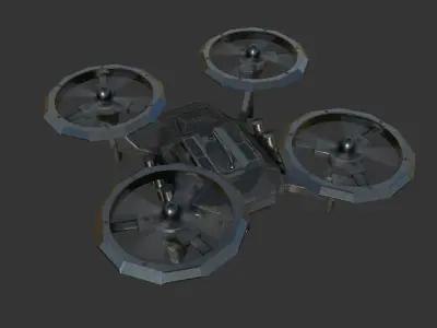 SciFi Police Drone Low-poly PBR game  model Low-poly 3D model