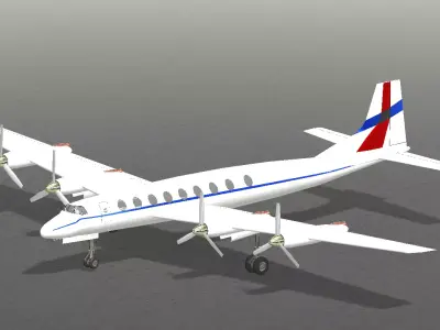 Turbo-Propeller  Plane 3D model