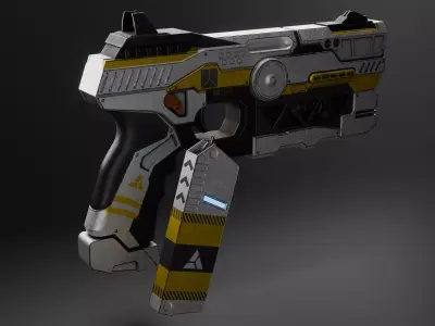 Sci-fi energy pistol - Lowpoly 3D model Low-poly 3D model
