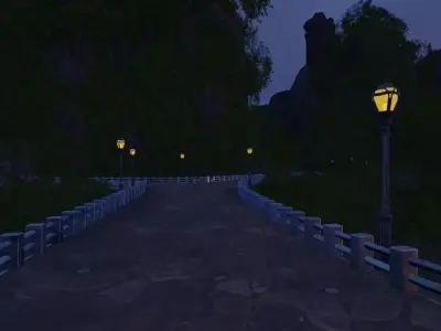 Lantern-lit Island Village 3D model