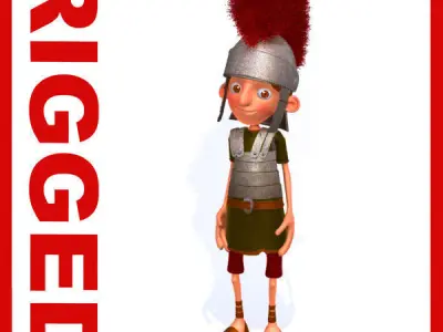 Roman Soldier Cartoon Rigged 3D model