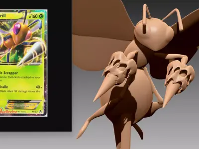 Beedrill flying Pokemon OBJ STL 3D print model