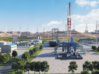 Oil Drilling   Oilfield   Gas Drilling   Refinery   3D model