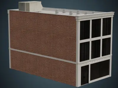 Building 19 Low-poly 3D model