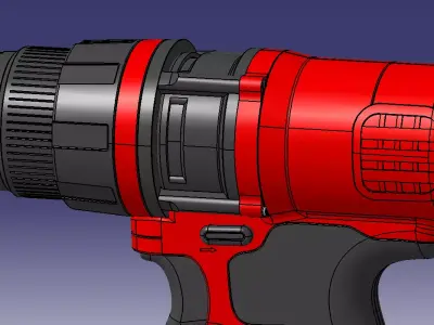 Hand drill model Low-poly 3D model