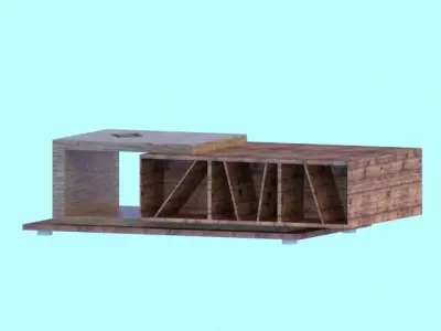 Industrial style table Low-poly 3D model