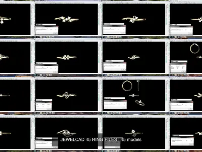 JEWELCAD 45 RING FILES 3D Model Pack