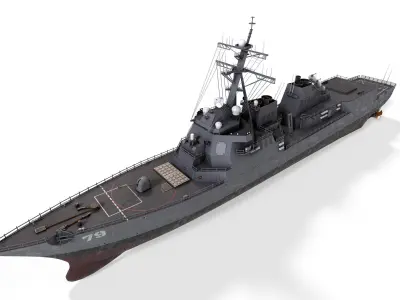 arleigh burke destroyer Low-poly 3D model