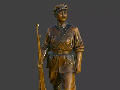 Military sculpture warrior military battle war hero soldier 3D print model