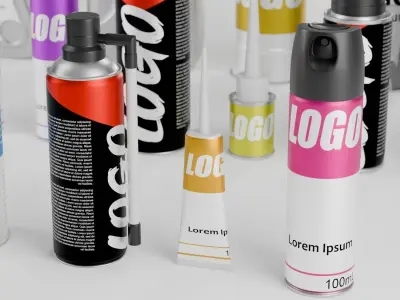 Industrial Container Can Mockup Set Free 3D model