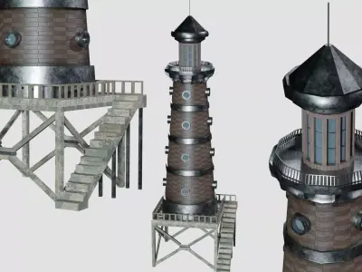 Lighthouse 07 Low-poly 3D model