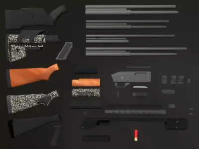 Shotgun Pack - Customization Collection Low-poly 3D model