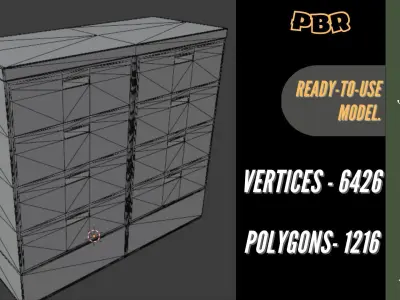 Militar Cabinet Modelo 3D Low-poly 3D model purchase