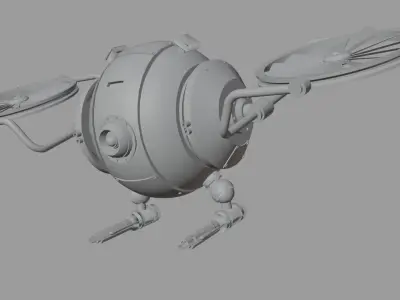 Sci-Fi  Drone Low-poly 3D model