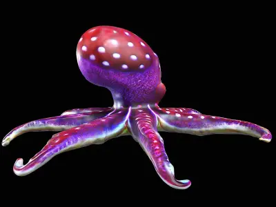 Cartoon Octopus 3D model buy