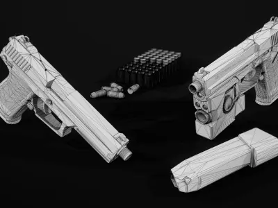 HK Mark 23 45acp SOCOM Handgun Low-poly 3D model