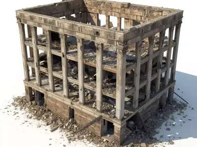 Ruined and Industrial City Buildings Collection 3D Assets 3D Model Pack