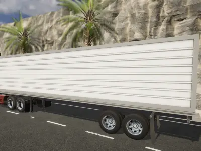 Semi Truck Trailer 01 - Box  Low-poly 3D model