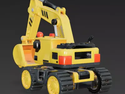 Digger Dan Friendly Toy Excavator 3D Model Low-poly 3D model