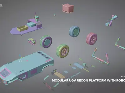 Modular PHOBOS UGV Recon Platform with Robotic Arm 3D model
