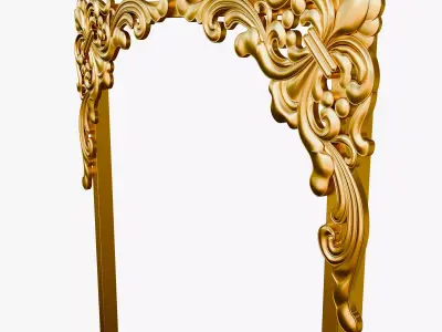 Deco 79 Ornate Vintage Mirror 3D Model Baroque Style Gold Frame 3D model