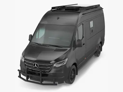 Mercedes Bulletproof Armored Van Rigged 3D model