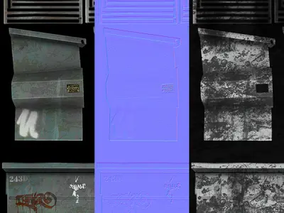 Dumpster trash can with grill on top Low-poly 3D model