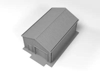 Factory warehouse 3D print model