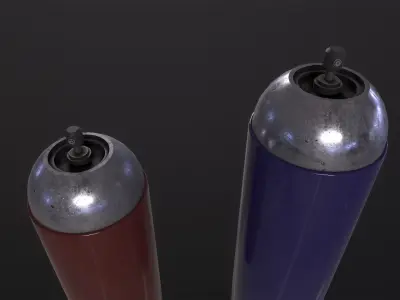 Spray Cans 3D Model Low-poly 3D model
