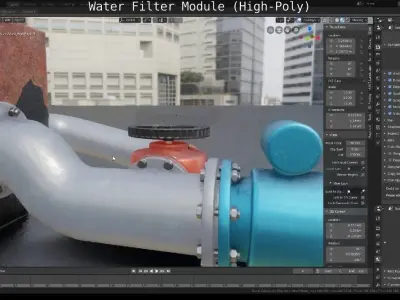 Water Filter Module High-Poly Version 3D model